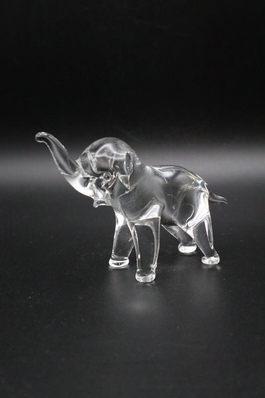 VINTAGE HAND BLOWN CRYSTAL ART GLASS ELEPHANT