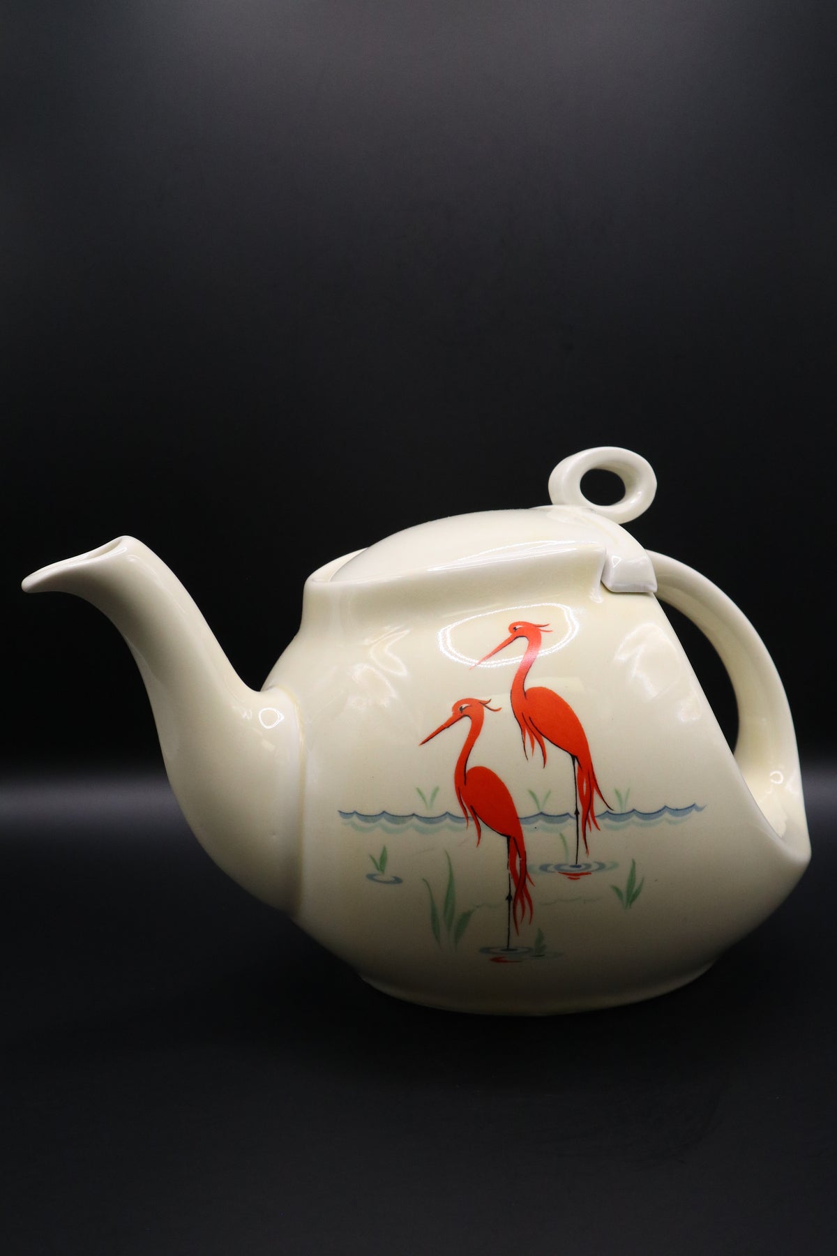 VINTAGE HALL CHINA "FLAMINGO" TEAPOT