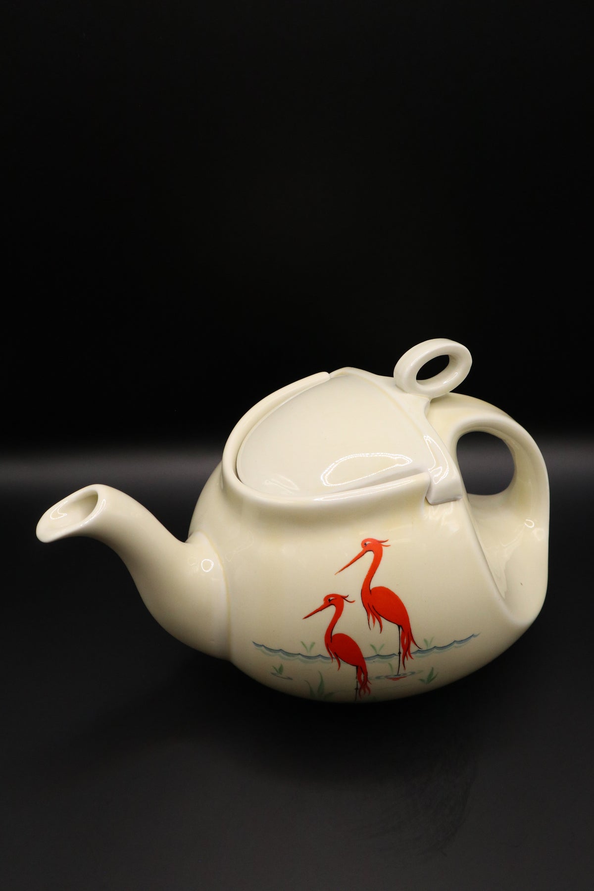 VINTAGE HALL CHINA "FLAMINGO" TEAPOT