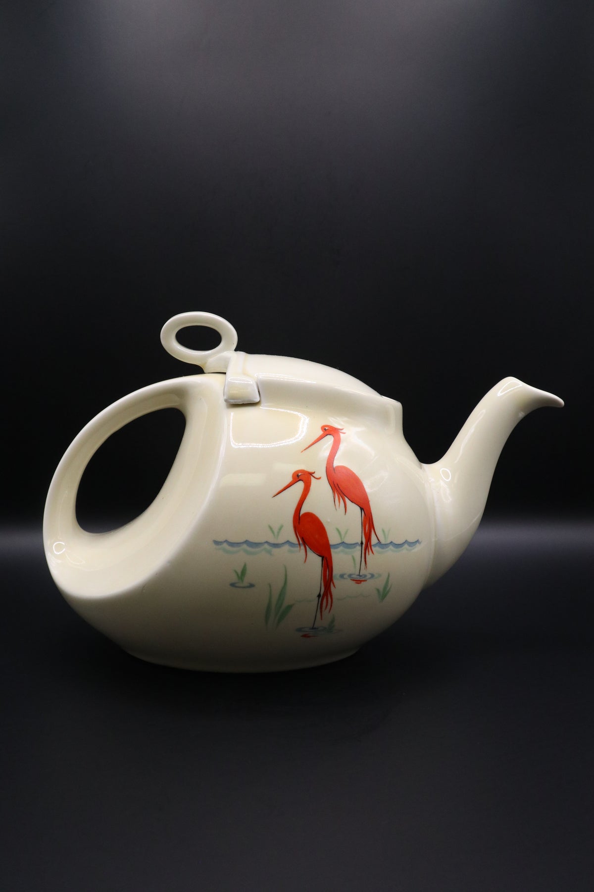 VINTAGE HALL CHINA "FLAMINGO" TEAPOT