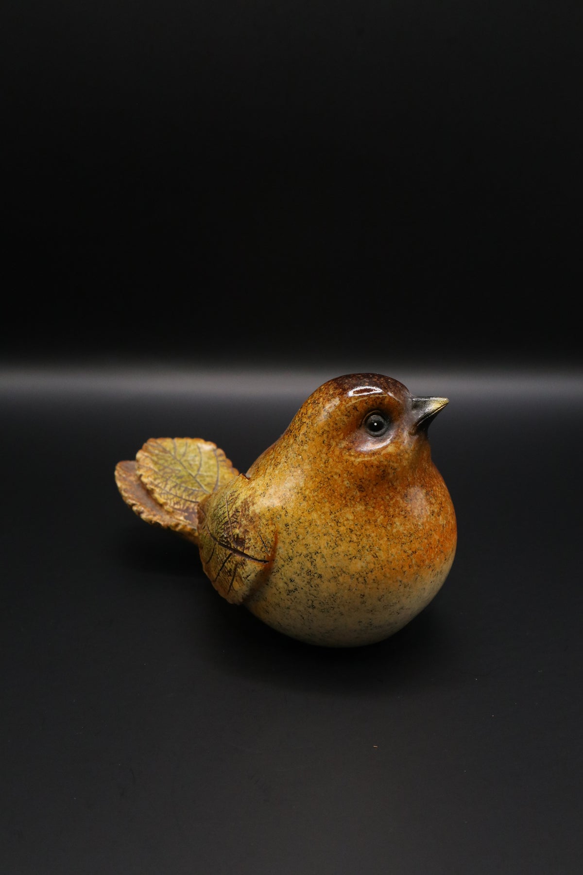VINTAGE GANZ POLY-STONE AUTUMN LEAF BIRDS (SET OF 2)