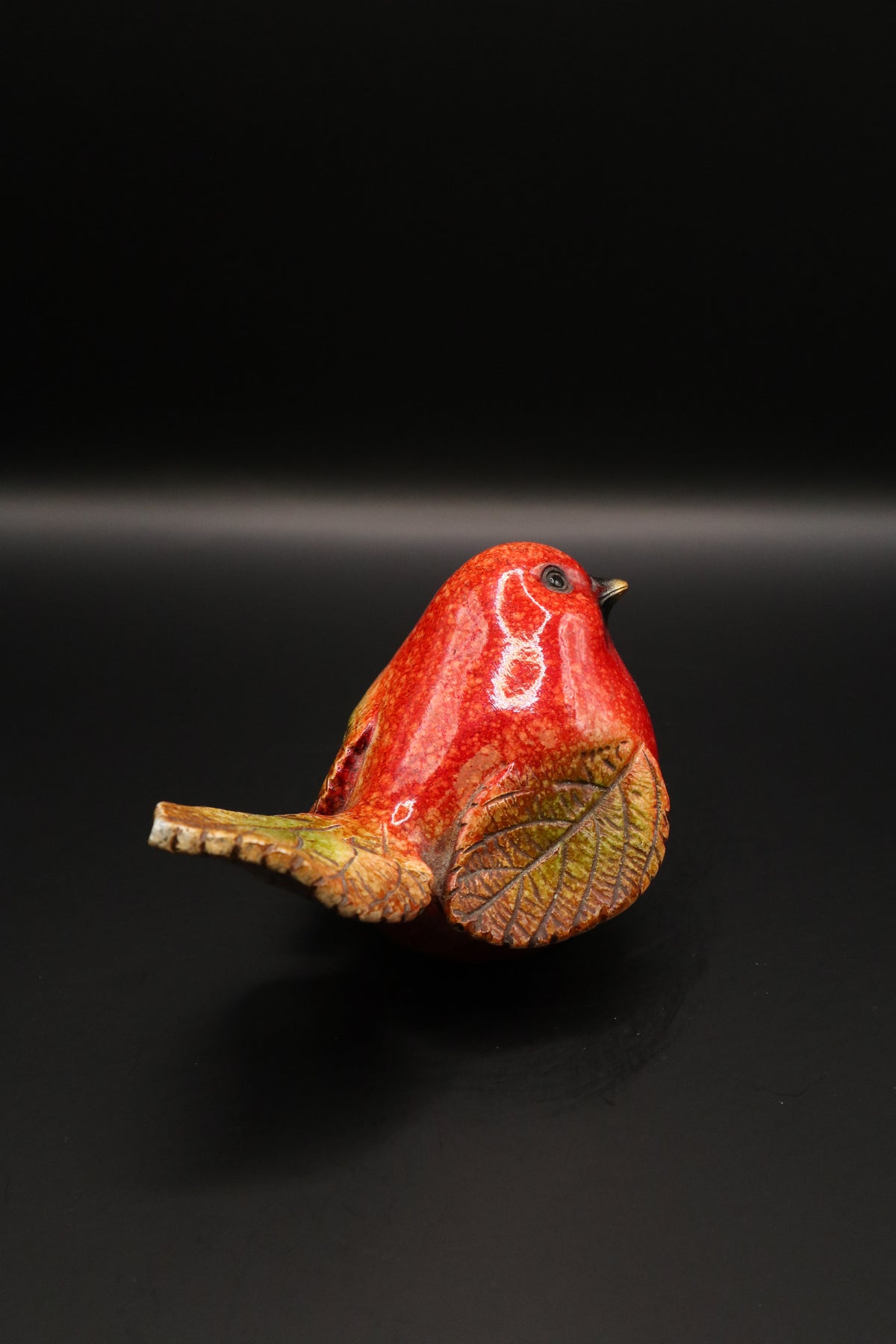 VINTAGE GANZ POLY-STONE AUTUMN LEAF BIRDS (SET OF 2)