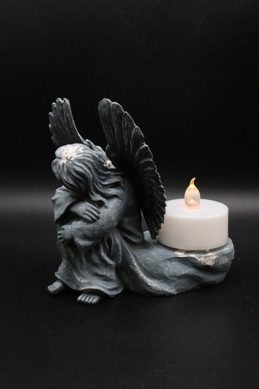 VINTAGE RESIN SITTING ANGEL TEA LIGHT HOLDER